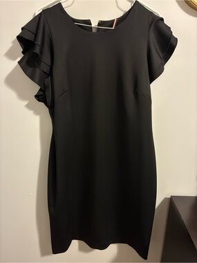 Tommy Hilfiger Black Ruffle Sleeve Sheath Dress